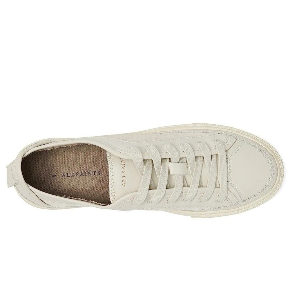 AllSaints Milla Women’s Leather Sneakers Off-White Size 6 NEW - Picture 2 of 5